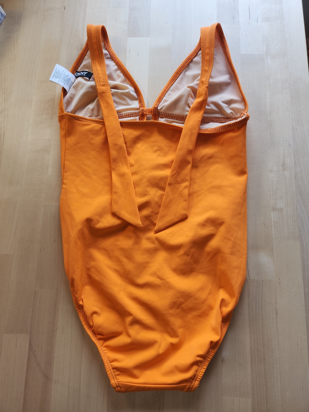 DKNY NWT Tangerine Halter One-Piece Swimsuit with Front Keyhole Sz 8 - Picture 2 of 7